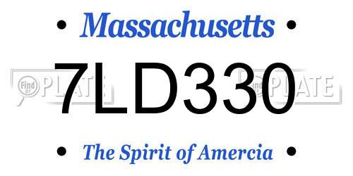 7LD330 Massachusetts License Plate