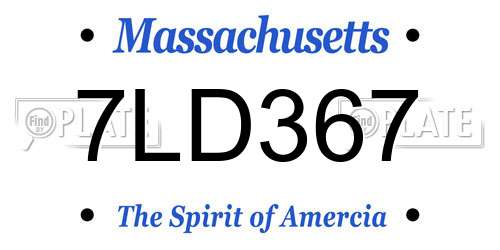 7LD367 Massachusetts License Plate
