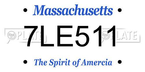 7LE511 Massachusetts License Plate