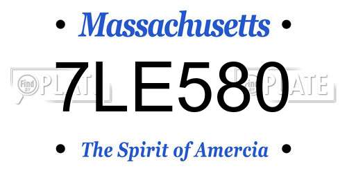 7LE580 Massachusetts License Plate