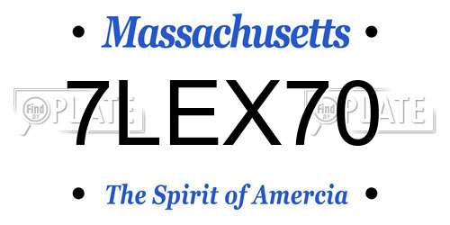 7LEX70 Massachusetts License Plate