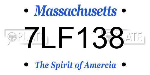 7LF138 Massachusetts License Plate