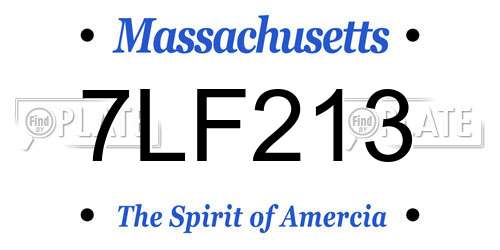 7LF213 Massachusetts License Plate