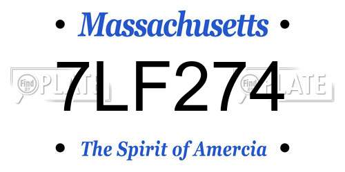 7LF274 Massachusetts License Plate