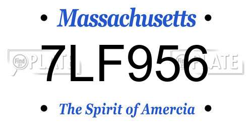 7LF956 Massachusetts License Plate