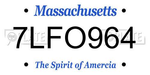 7LFO964 Massachusetts License Plate