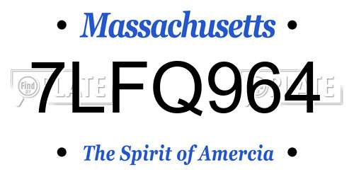 7LFQ964 Massachusetts License Plate