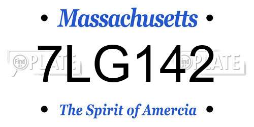 7LG142 Massachusetts License Plate