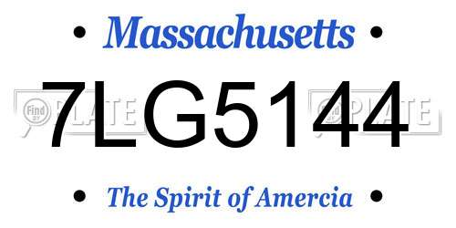 7LG5144 Massachusetts License Plate