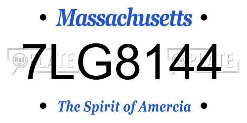 7LG8144 Massachusetts License Plate