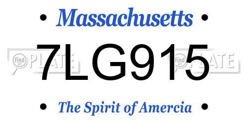 7LG915 Massachusetts License Plate