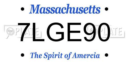 7LGE90 Massachusetts License Plate
