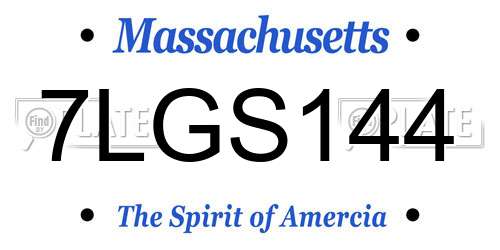 7LGS144 Massachusetts License Plate