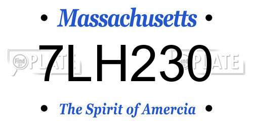 7LH230 Massachusetts License Plate