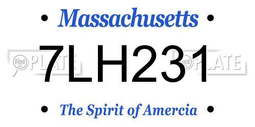 7LH231 Massachusetts License Plate