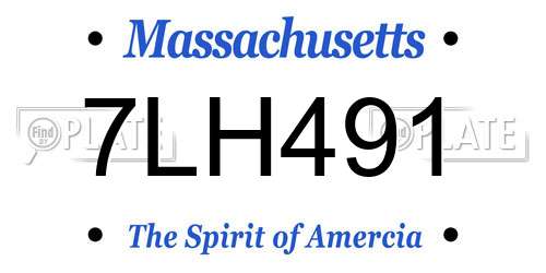 7LH491 Massachusetts License Plate
