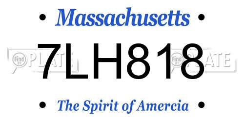 7LH818 Massachusetts License Plate