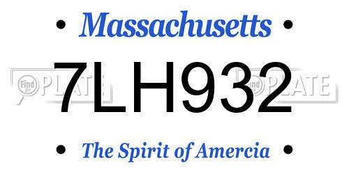 7LH932 Massachusetts License Plate