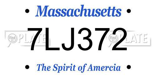 7LJ372 Massachusetts License Plate