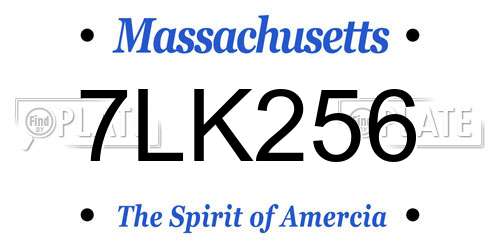 7LK256 Massachusetts License Plate