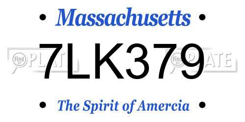 7LK379 Massachusetts License Plate