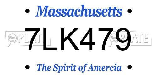 7LK479 Massachusetts License Plate