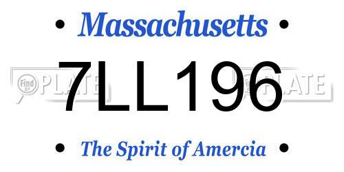 7LL196 Massachusetts License Plate
