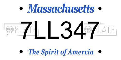 7LL347 Massachusetts License Plate