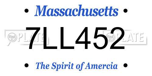 7LL452 Massachusetts License Plate
