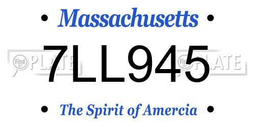 7LL945 Massachusetts License Plate