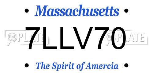 7LLV70 Massachusetts License Plate
