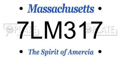 7LM317 Massachusetts License Plate