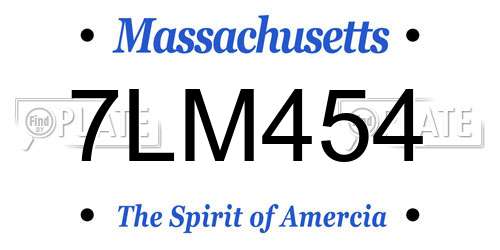 7LM454 Massachusetts License Plate