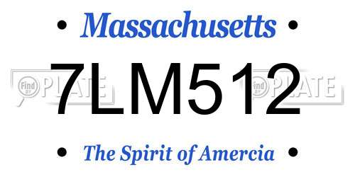 7LM512 Massachusetts License Plate