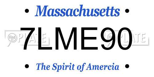 7LME90 Massachusetts License Plate