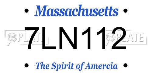 7LN112 Massachusetts License Plate
