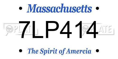 7LP414 Massachusetts License Plate