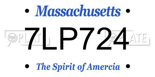 7LP724 Massachusetts License Plate