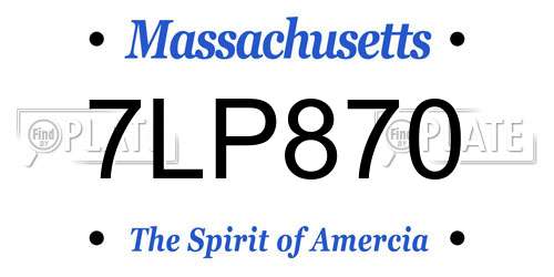 7LP870 Massachusetts License Plate