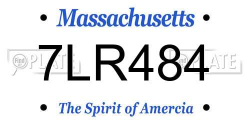 7LR484 Massachusetts License Plate