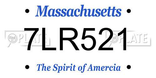 7LR521 Massachusetts License Plate