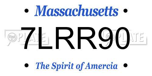 7LRR90 Massachusetts License Plate