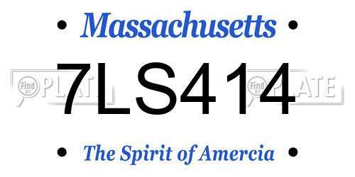 7LS414 Massachusetts License Plate