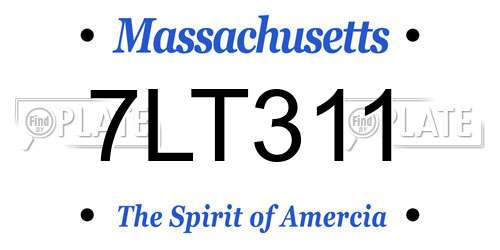 7LT311 Massachusetts License Plate