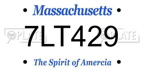 7LT429 Massachusetts License Plate