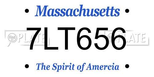 7LT656 Massachusetts License Plate