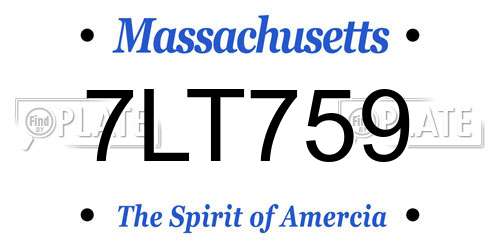 7LT759 Massachusetts License Plate