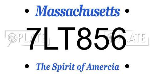 7LT856 Massachusetts License Plate