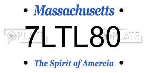 7LTL80 Massachusetts License Plate