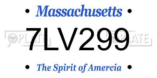 7LV299 Massachusetts License Plate